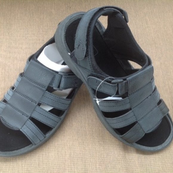 CLOSE OUT! Mens BLACK SANDALS Easy USA - Picture 6 of 8